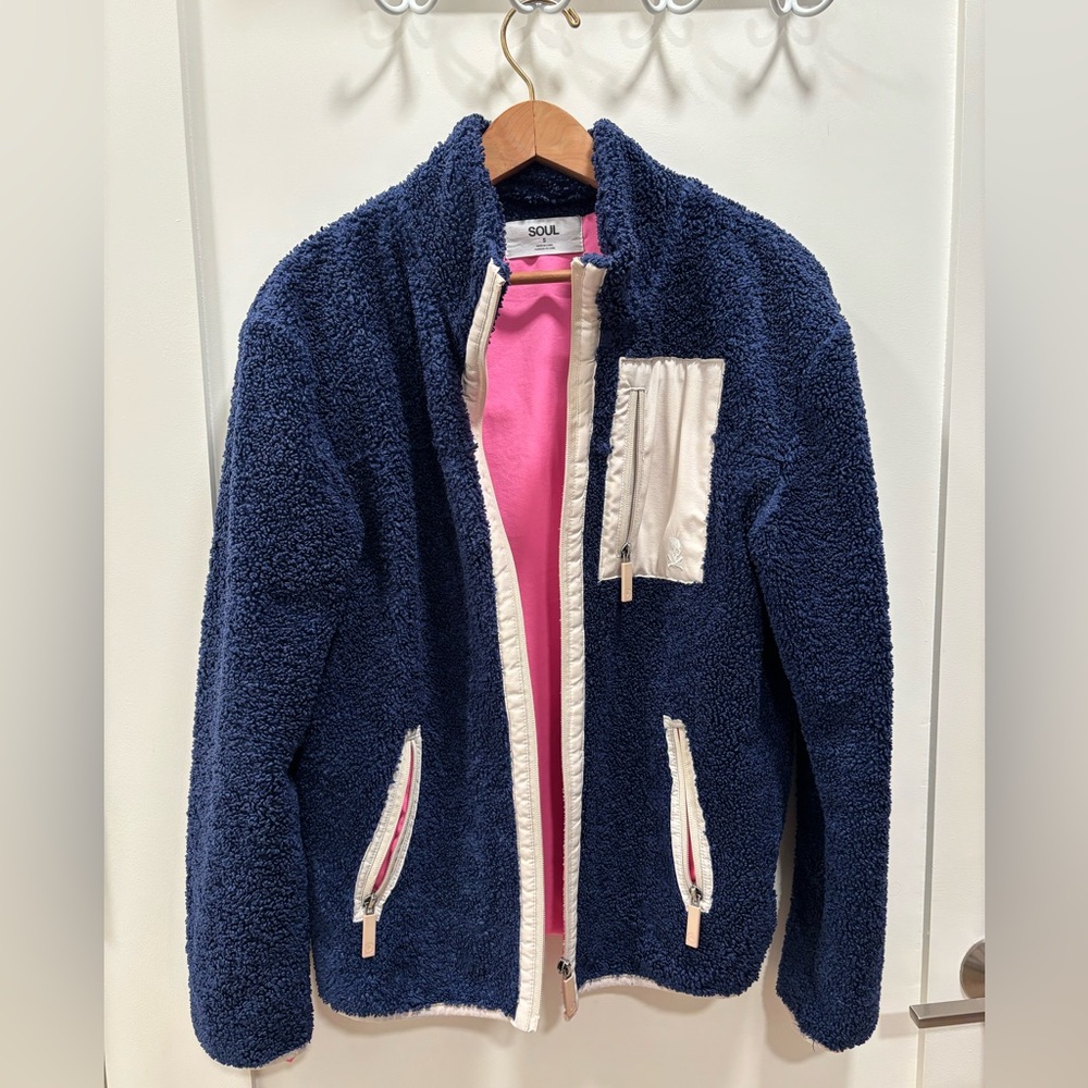 SoulCycle Shearling Zip Up Fleece Jacket